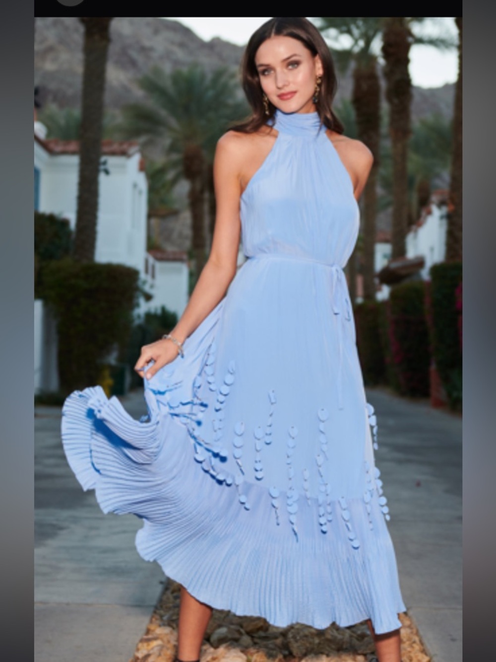 RAMY BROOK Blue Halter Dress - Size M